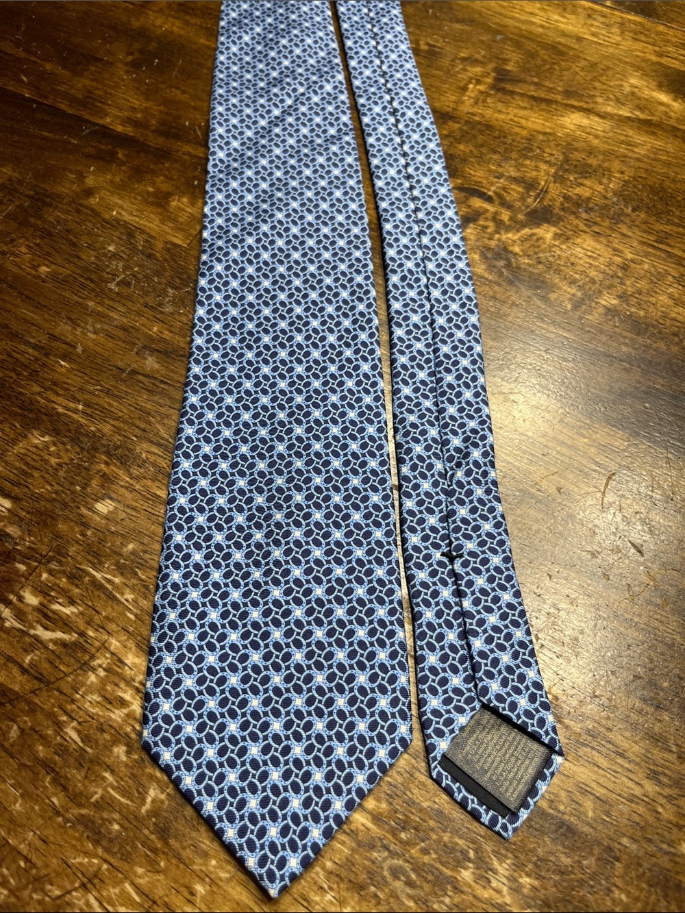 Brooks Brothers Navy and Light Blue Geometric Silk Tie